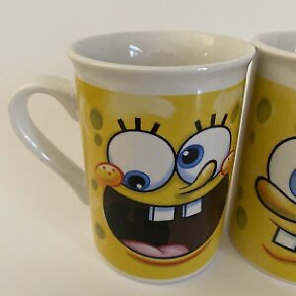 SPONGEBOB SQUAREPANTS VIACOM COFFEE MUG NICKELODEON (set of 2) - Picture 7 of 13